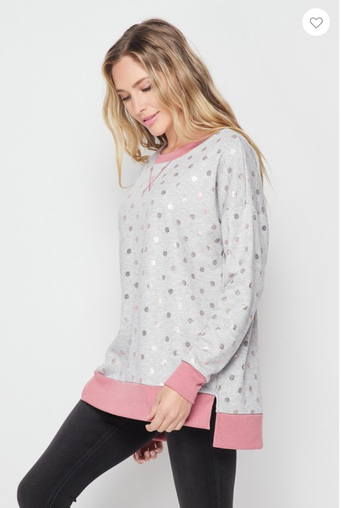 Honeyme Grey/Pink w/Rose Gold Dots - Weekender