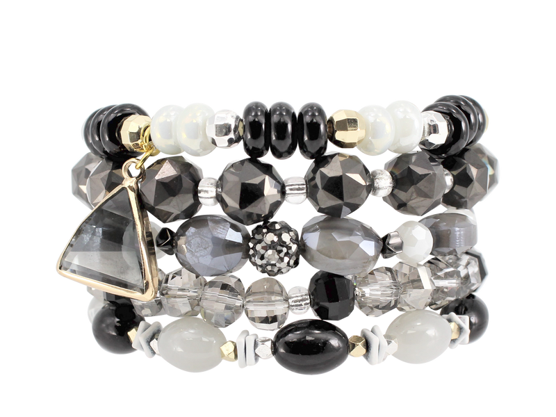 ERIMISH -  EXTENDED SIZE SNOWFLAKE STACK  BRACELET SET