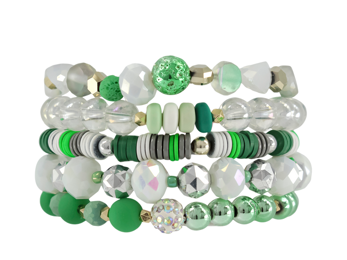 ERIMISH  - ST. PATRICKS DAY 5 BRACELET STACK