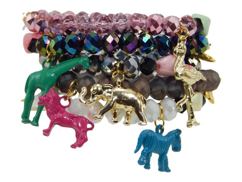 ERIMISH  -  GEM JAMS  (KID SIZED) -  ZOO KEEPER STACK BRACELET SET