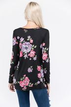 VIAMOR- ADDIE  FLORAL TOP