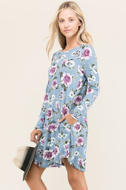 VIAMOR - HAYLEY  FLORAL POCKET DRESS